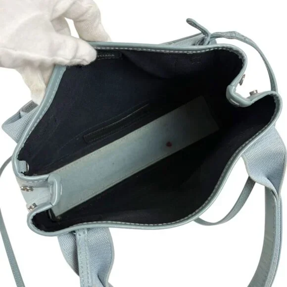Balenciaga Navy Cabas Xxs Mini Tote Shoulder Bag 2-Way Light Blue - Picture 9 of 13